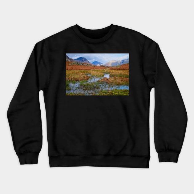 English Lake District Fells and Mountains near Wastwater Crewneck Sweatshirt by MartynUK